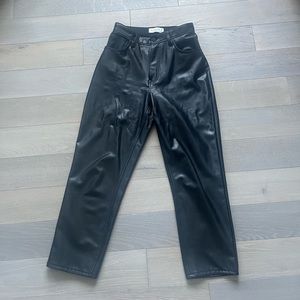 Abercrombie Curve Love Ankle Straight Vegan Leather Pants